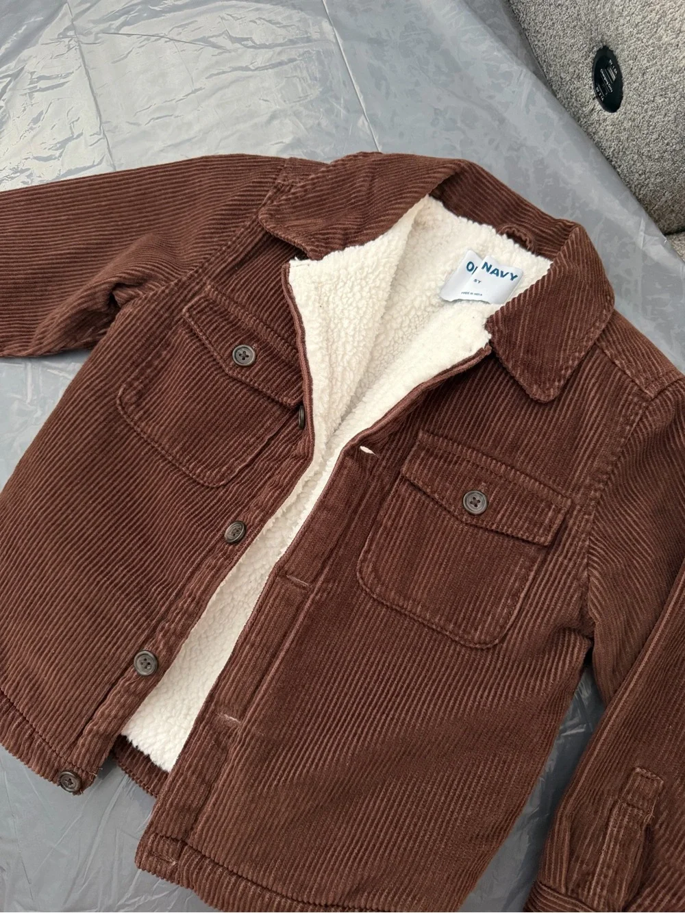 Old Navy Kids Brown Corduroy Sherpa Jacket